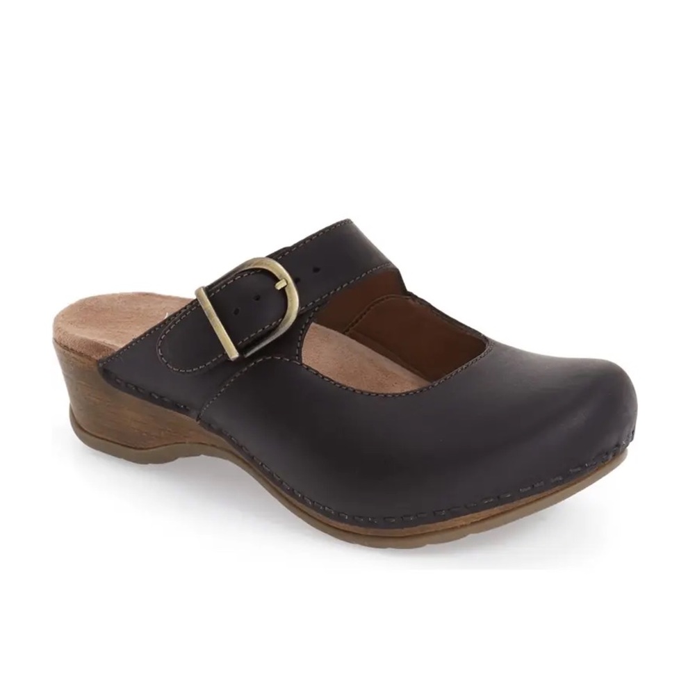 Dansko Martina black leather clog mule 39